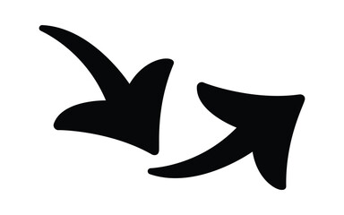 Obraz premium Curved arrow direction symbols set showing left and right navigation movement icons