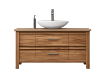 Modern vanity cabinet with sink designed for contemporary bathrooms and home renovations, showcasing simplicity and elegance in every detail