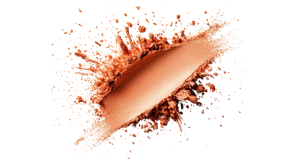 Bronze Makeup Powder Burst on Transparent Background