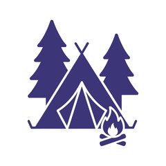 Obraz premium Cozy camping scene Vector