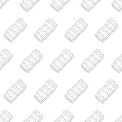 Hand drawn artist tool seamless pattern