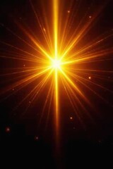 Intense golden light, sharp starburst effect, radiating brilliance, celestial, golden, beam