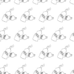 Hand drawn artist tool seamless pattern