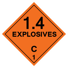 Classs 1 Explosives 1.4C Symbol Sign , Vector Illustration, Isolate On White Background Label.EPS10