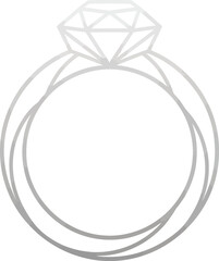 Ethical Luxury Diamond Ring Icon Wireframe Gemstone Engagement Transparent PNG Symbol Wedding Jewelry Digital Asset NFT Logo 2026 Concept
