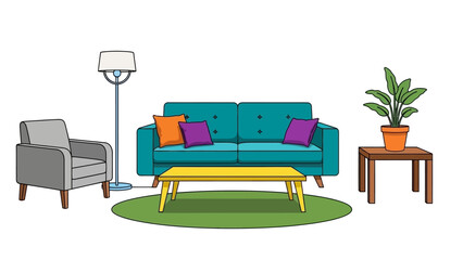 Modern Living Room Furniture Set, Sofa, Armchair, Coffee Table