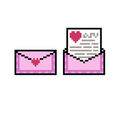 love letter mail pixel art