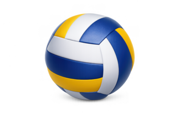 Volleyball ball standing on a transparent background, representing sport, fitness, and game competition
