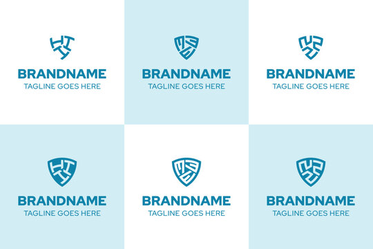 Letters HHH MMM NNN Shield Logo Set, symbolizing strength, protection, and trust