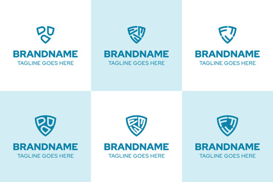 Letters DDD EEE FFF Shield Logo Set, symbolizing strength, protection, and trust