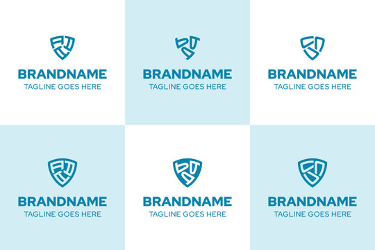 Letters AAA BBB CCC Shield Logo Set, symbolizing strength, protection, and trust