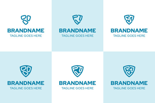 Letters OOO PPP RRR Shield Logo Set, symbolizing strength, protection, and trust