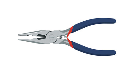 Professional needle nose pliers with insulated blue and red handles for electrical work and precision repairs.