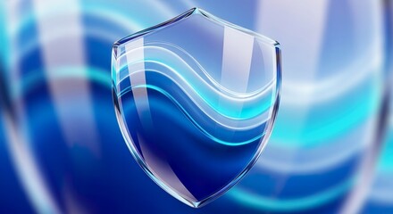 Abstract shield design blue colors security concept protection