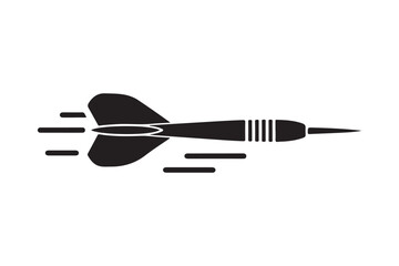 Thrown dart game simple design vector illustration on white background