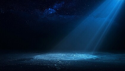 Abstract cosmic energy swirl with glowing center and blue light trails showcasing futuristic depth and space-time motion