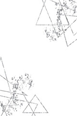 Geometric Silver Glitter shiny swirl. Light silver glitter confetti frame for invitations, packaging, branding, greeting cards, posters, digital banners and joyful print decoration.