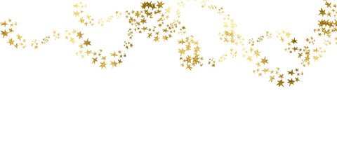 Gold sparkle splatter border. Gold stars random luxury sparkling confetti. Gold Foil Frame . Golden stroke,line gold. Luxurious Gold ribbon design frame. Gold lines on transparent background PNG.