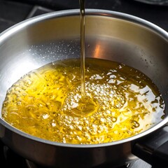 cooking oil in a pan