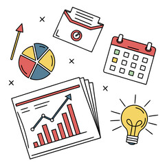 Business and data analysis icons