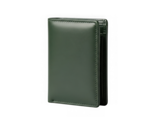 Green leather wallet isolated on transparent background