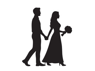 Romantic Couples Vector silhouette for valentine day