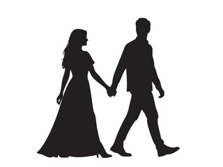 Romantic Couples Vector silhouette for valentine day