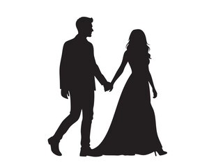Romantic Couples Vector silhouette for valentine day