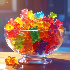 colorful jelly candies in a glass