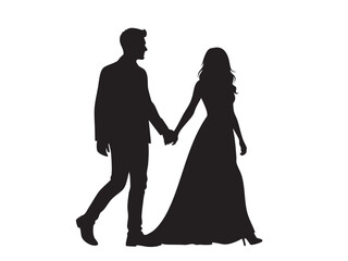 Romantic Couples Vector silhouette for valentine day