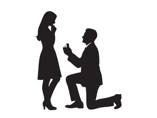 Romantic Couples Vector silhouette for valentine day