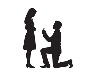 Romantic Couples Vector silhouette for valentine day