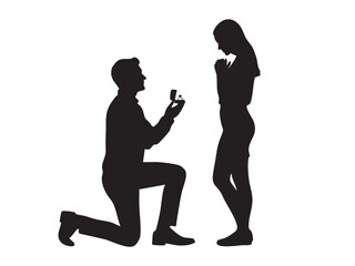 Romantic Couples Vector silhouette for valentine day