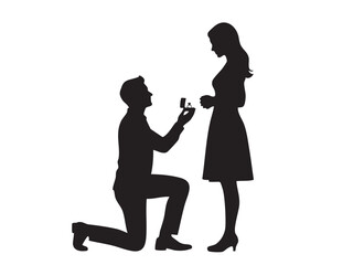 Romantic Couples Vector silhouette for valentine day