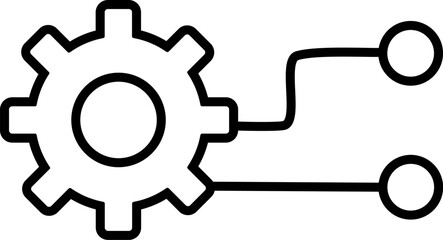 Settings line icon featuring gear and connection symbols  