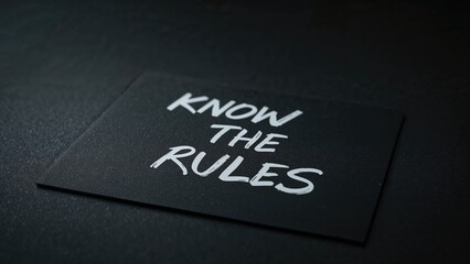 Fototapeta premium Know the rules