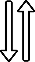 Print line icon showing up and down arrows for sorting  