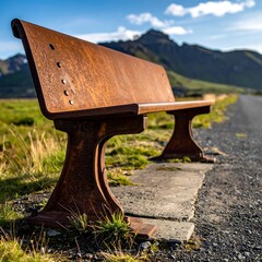 metal bench in the park