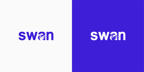 Obraz premium Elegant Minimalist Swan Logo for Business Branding