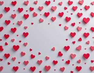 Elegant Valentine's Day Hearts Pattern Background: A Modern, Cinematic Illustration with White Space for Love and Romance Concepts