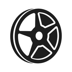 Obraz premium Black and white spoke wheel Vector