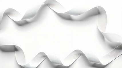 Abstract white ribbon flow with curving lines and soft shadows