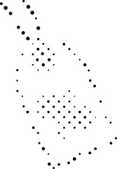 black dots on white background