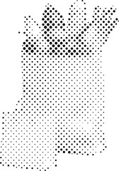 halftone bear illustration with dots on white background