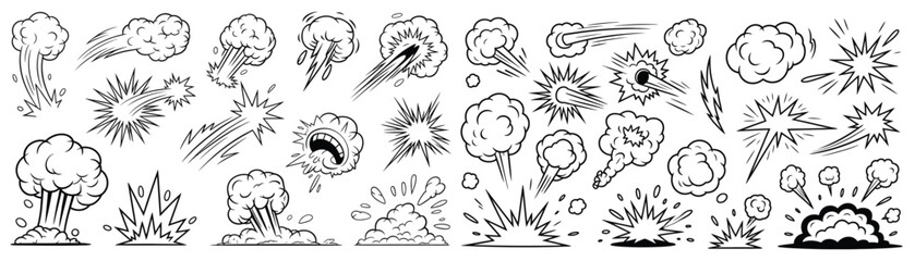 Explosions and bursts in various shapes