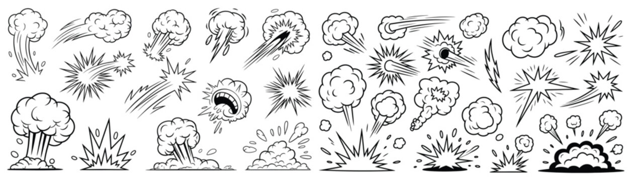 Explosions and bursts in various shapes