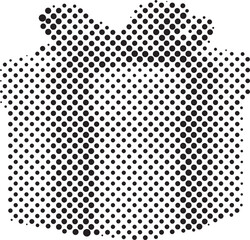 Halftone illustration of a pigs head made of dots