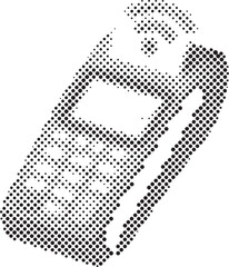 halftone illustration of old mobile phone