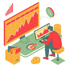 Financial analyst working on stock market data