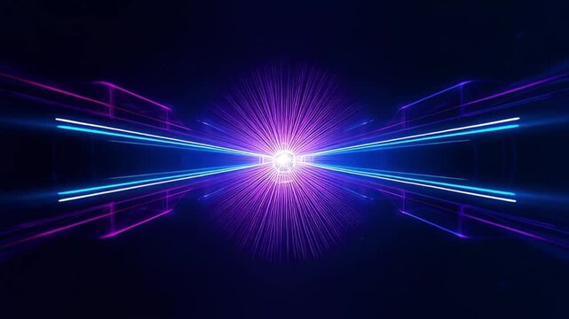 Interzone Sonic Wave Vibrant Abstract Light Burst in Circular Pattern with Neon Glow